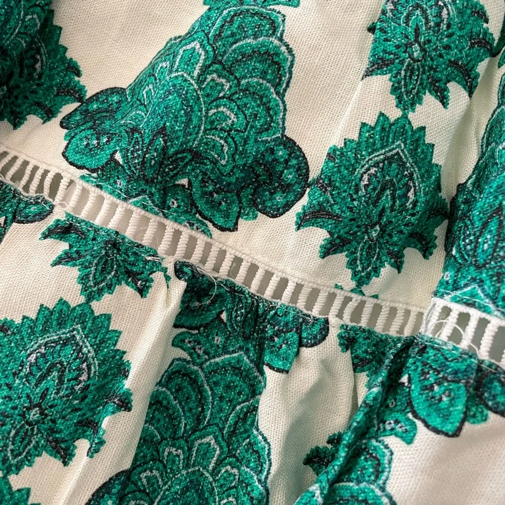 House of Harlow 1960 green and white floral skirt - Size L - Picture 5 of 8